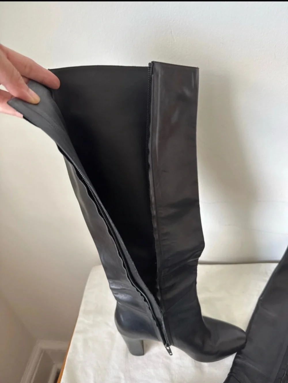 Vince Black Over-the-Knee Leather Boots